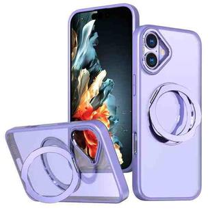 For iPhone 16 kalebol MagSafe Metal Ring Holder Phone Case(Light Purple)