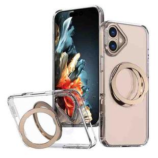 For iPhone 16 kalebol MagSafe Metal Ring Holder Phone Case(Desert Gold)
