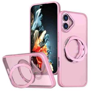 For iPhone 16 kalebol MagSafe Metal Ring Holder Phone Case(Pink)