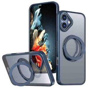 For iPhone 16 kalebol MagSafe Metal Ring Holder Phone Case(Navy Blue)