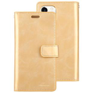 For iPhone 12 / 12 Pro GOOSPERY MANSOOR Crazy Horse Texture Horizontal Flip Leather Case with Holder & Card Slots & Wallet(Gold)