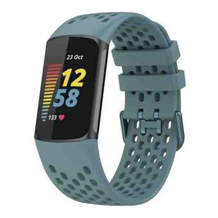 For Fitbit Charge 6 / 5 xDfind Hole Style Breathable Silicone Watch Band(Official Blue)