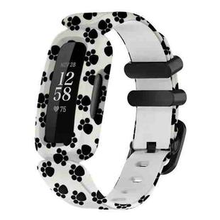 For Fitbit Ace 3 / Inspire2 xDfind Black Buckle Painting Integrated Silicone Watch Band(Feet)