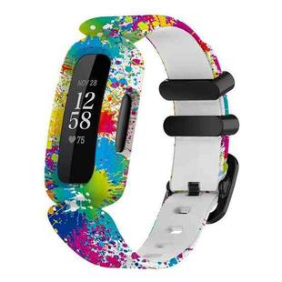 For Fitbit Ace 3 / Inspire2 xDfind Black Buckle Painting Integrated Silicone Watch Band(Painting)