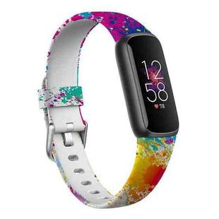 xDfind Silver Buckle Painting Silicone Watch Band For Fitbit Luxe, Size:L(Painting)