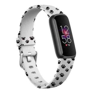 xDfind Silver Buckle Painting Silicone Watch Band For Fitbit Luxe, Size:L(Feet)