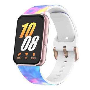 For Samsung Galaxy Fit3 xDfind Gold Buckle Printed Silicone Watch Band(Candy)