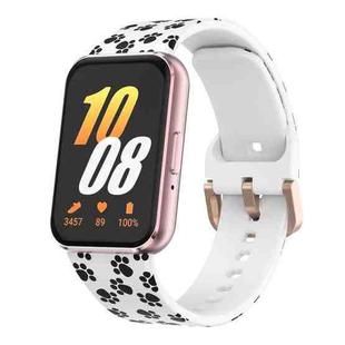 For Samsung Galaxy Fit3 xDfind Gold Buckle Printed Silicone Watch Band(Cat Paw)