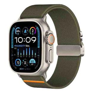 For Apple Watch 38 / 40 / 41 / S10 42mm xDfind Parachute Buckle Stretch Nylon Watch Band(Army Green)