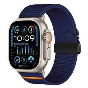 For Apple Watch 38 / 40 / 41 / S10 42mm xDfind Parachute Buckle Stretch Nylon Watch Band(Midnight Blue)