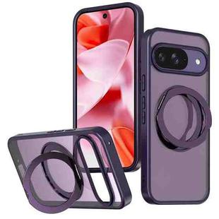 For Google Pixel 9 kalebol MagSafe Metal Ring Holder Phone Case(Dark Purple)