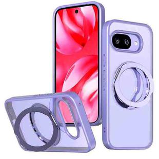 For Google Pixel 9a kalebol MagSafe Metal Ring Holder Phone Case(Light Purple)