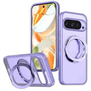 For Google Pixel 9 Pro kalebol MagSafe Metal Ring Holder Phone Case(Light Purple)