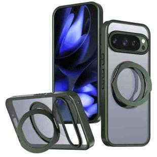 For Google Pixel 10 Pro kalebol MagSafe Metal Ring Holder Phone Case(Green)