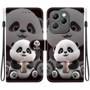 For Infinix Hot 40 / Hot 40 Pro Crystal Texture Colored Drawing Leather Phone Case(Milk Tea Bear)