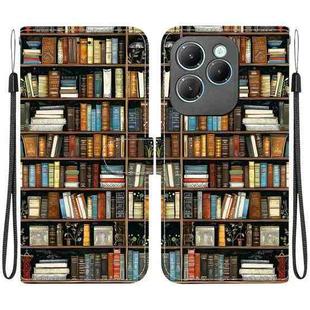 For Infinix Hot 40 / Hot 40 Pro Crystal Texture Colored Drawing Leather Phone Case(Bookshelf)