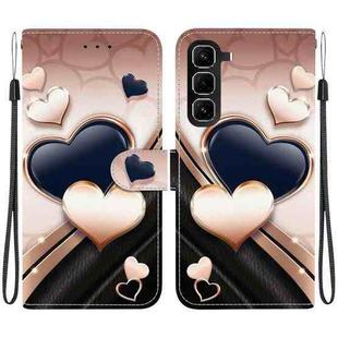 For Infinix Hot 50 Pro 4G Crystal Texture Colored Drawing Leather Phone Case(Love Heart)