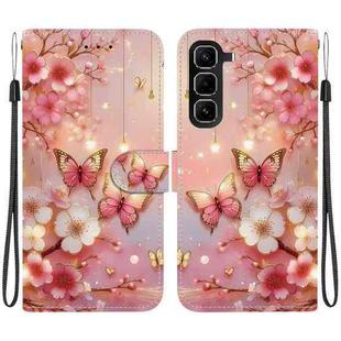 For Infinix Hot 50 Pro 4G Crystal Texture Colored Drawing Leather Phone Case(Lantern Butterflies)