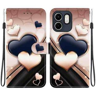 For Infinix Hot 50i / Smart 9 Crystal Texture Colored Drawing Leather Phone Case(Love Heart)