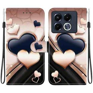 For Infinix Note 40 5G Crystal Texture Colored Drawing Leather Phone Case(Love Heart)