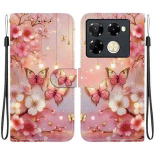 For Infinix Note 40 Pro 4G / 5G / Note 40 Pro+ Crystal Texture Colored Drawing Leather Phone Case(Lantern Butterflies)
