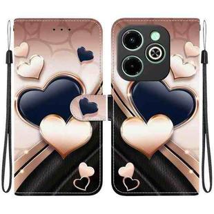 For Infinix Smart 8 / Smart 8 HD / Hot 40i Crystal Texture Colored Drawing Leather Phone Case(Love Heart)