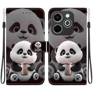 For Infinix Smart 8 / Smart 8 HD / Hot 40i Crystal Texture Colored Drawing Leather Phone Case(Milk Tea Bear)