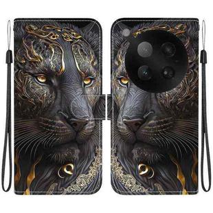 For Infinix Zero 40 4G / 5G Crystal Texture Colored Drawing Leather Phone Case(Black Gold Lion)