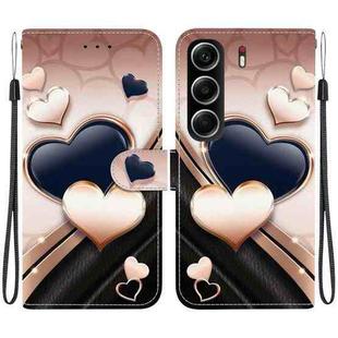 For Tecno Camon 40 Crystal Texture Colored Drawing Leather Phone Case(Love Heart)
