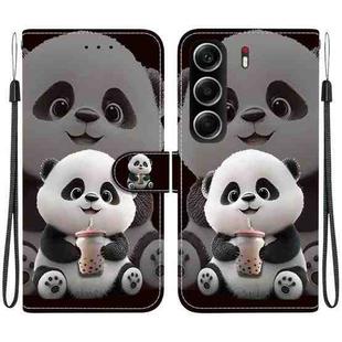 For Tecno Camon 40 Crystal Texture Colored Drawing Leather Phone Case(Milk Tea Bear)