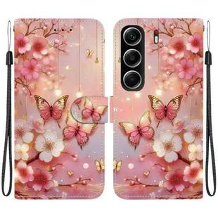 For Tecno Camon 40 Crystal Texture Colored Drawing Leather Phone Case(Lantern Butterflies)