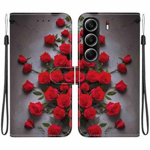 For Tecno Camon 40 Crystal Texture Colored Drawing Leather Phone Case(Red Roses)