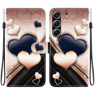 For Tecno Camon 40 Pro Crystal Texture Colored Drawing Leather Phone Case(Love Heart)