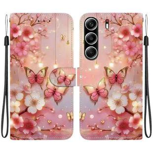 For Tecno Camon 40 Pro Crystal Texture Colored Drawing Leather Phone Case(Lantern Butterflies)