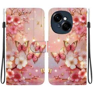 For Tecno Pop 9 4G / Spark Go 1 Crystal Texture Colored Drawing Leather Phone Case(Lantern Butterflies)