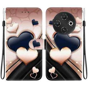 For Tecno Pop 9 5G / Spark 30C 5G Crystal Texture Colored Drawing Leather Phone Case(Love Heart)