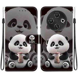 For Tecno Pop 9 5G / Spark 30C 5G Crystal Texture Colored Drawing Leather Phone Case(Milk Tea Bear)