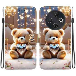 For Tecno Pop 9 5G / Spark 30C 5G Crystal Texture Colored Drawing Leather Phone Case(Diamond Bear)