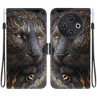 For Tecno Pop 9 5G / Spark 30C 5G Crystal Texture Colored Drawing Leather Phone Case(Black Gold Lion)