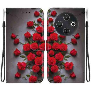 For Tecno Pop 9 5G / Spark 30C 5G Crystal Texture Colored Drawing Leather Phone Case(Red Roses)
