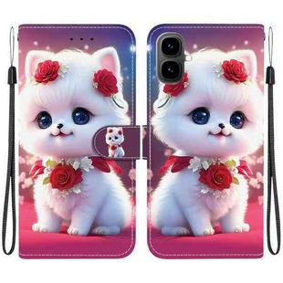 For Tecno Pop 10 / Spark Go 2 4G Crystal Texture Colored Drawing Leather Phone Case(Rose Cat)