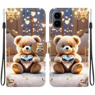 For Tecno Pop 10 / Spark Go 2 4G Crystal Texture Colored Drawing Leather Phone Case(Diamond Bear)