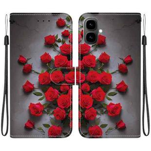 For Tecno Pop 10 / Spark Go 2 4G Crystal Texture Colored Drawing Leather Phone Case(Red Roses)