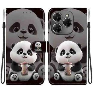 For Tecno Spark 20 Pro 4G Crystal Texture Colored Drawing Leather Phone Case(Milk Tea Bear)
