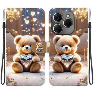 For Tecno Spark 20 Pro 4G Crystal Texture Colored Drawing Leather Phone Case(Diamond Bear)