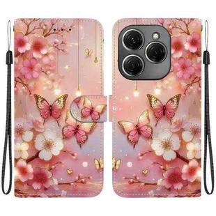 For Tecno Spark 20 Pro 4G Crystal Texture Colored Drawing Leather Phone Case(Lantern Butterflies)