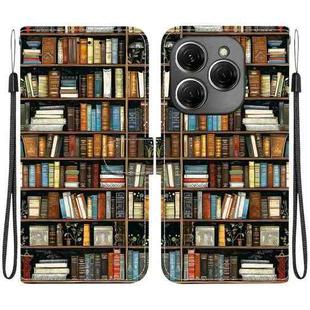 For Tecno Spark 20 Pro 4G Crystal Texture Colored Drawing Leather Phone Case(Bookshelf)