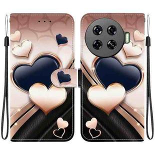 For Tecno Spark 20 Pro+ Crystal Texture Colored Drawing Leather Phone Case(Love Heart)