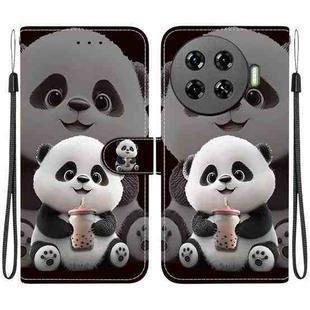 For Tecno Spark 20 Pro+ Crystal Texture Colored Drawing Leather Phone Case(Milk Tea Bear)