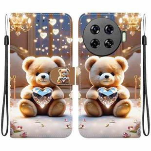 For Tecno Spark 20 Pro+ Crystal Texture Colored Drawing Leather Phone Case(Diamond Bear)